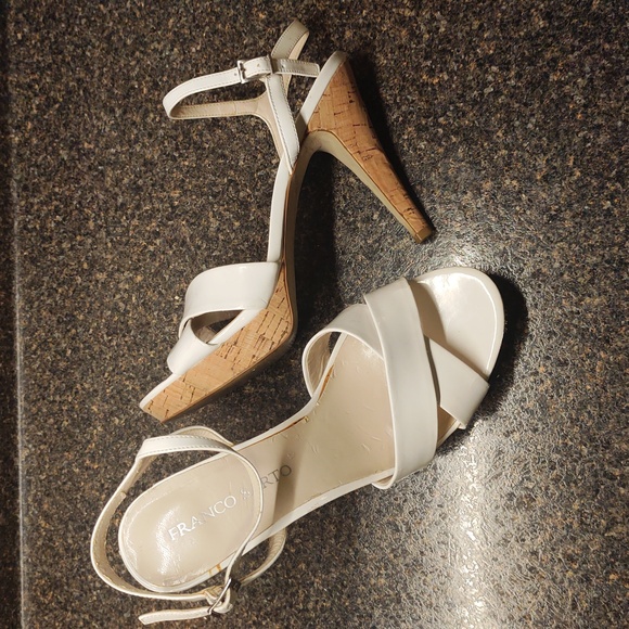 Franco Sarto Shoes - Chalk White Platform High Heel Dressy Sandals By Franco Sarto